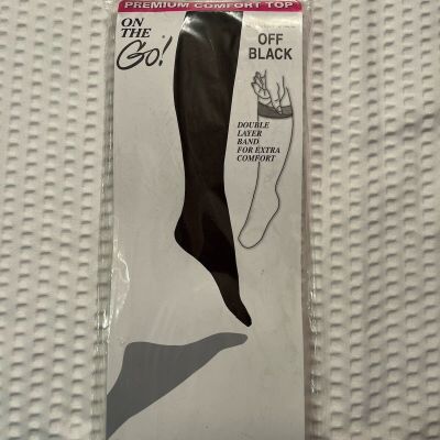 ON THE GO! Hosery - Off Black - Knee High - Queen Size - Fits 8 1/2 - 11